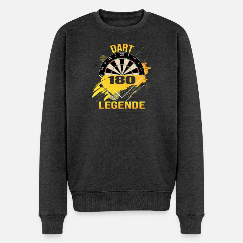 Dart Legende - 180 - Männer Premium Bio Pullover - Anthrazit meliert