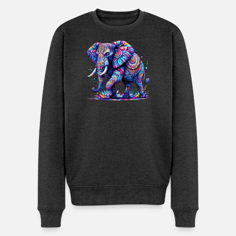 Elefant - Männer Premium Bio Pullover - Anthrazit meliert