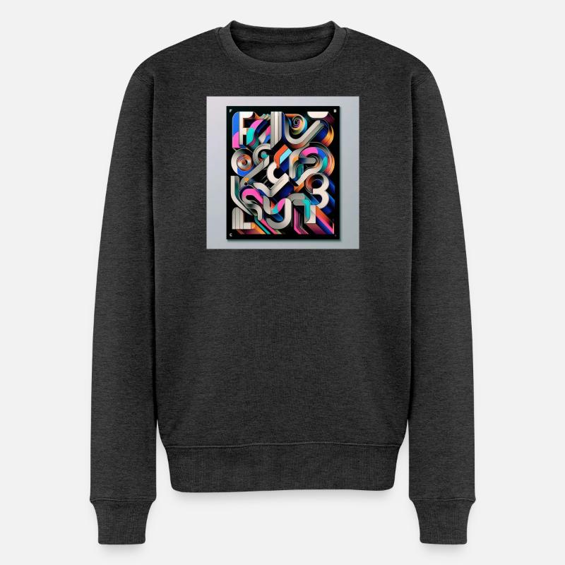 Experimentelle Typografie - Männer Premium Bio Pullover - Anthrazit meliert