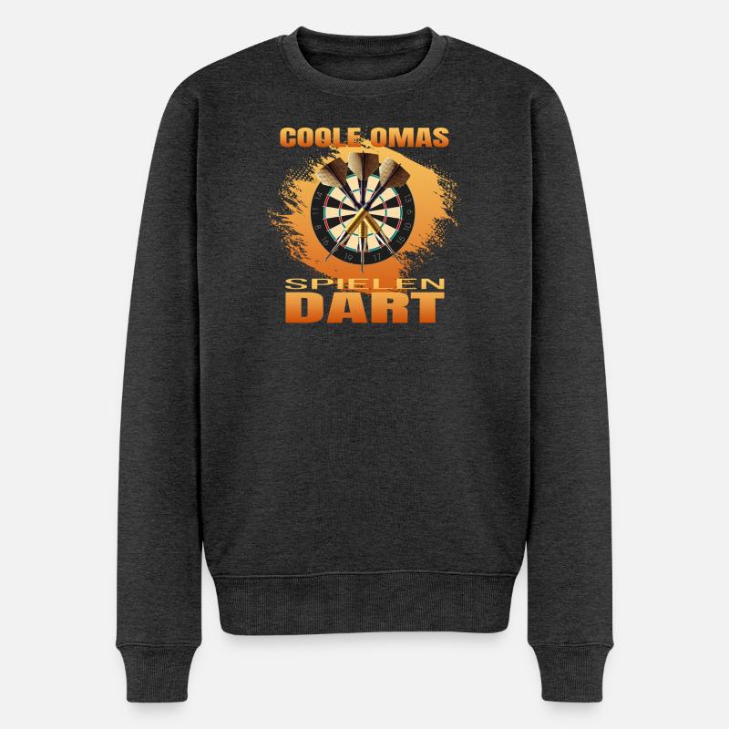 Coole Omas spielen Dart - Männer Premium Bio Pullover - Anthrazit meliert