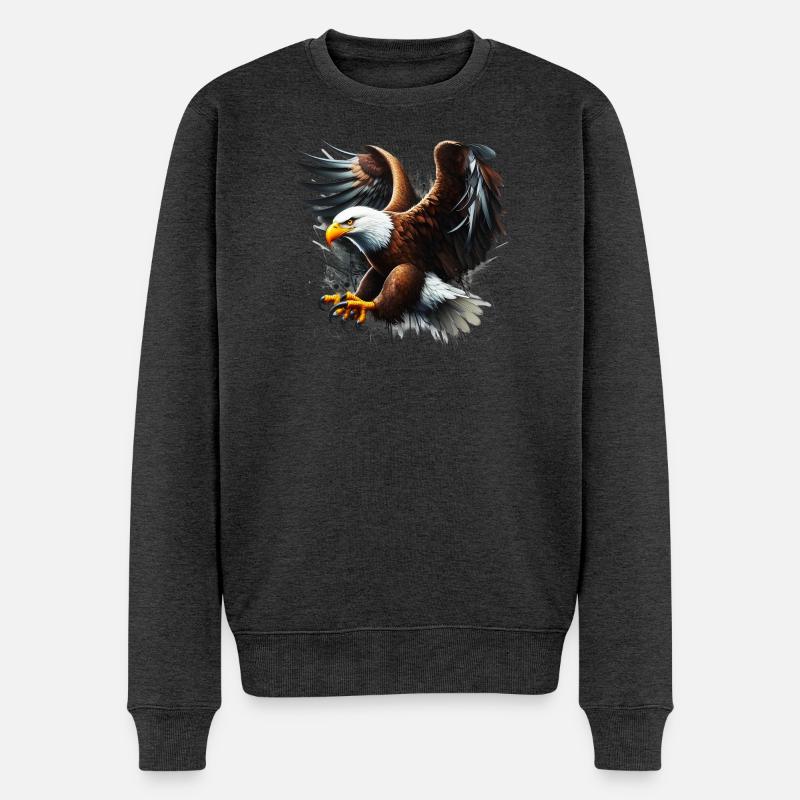 Adler - Männer Premium Bio Pullover - Anthrazit meliert