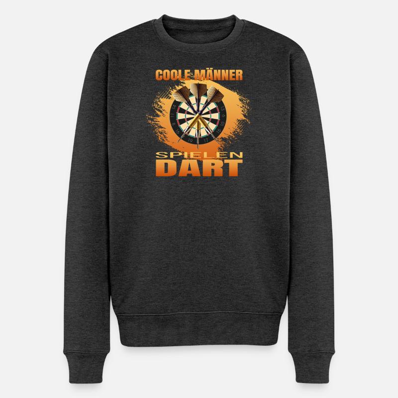 Coole Männer spielen Dart - Männer Premium Bio Pullover - Anthrazit meliert