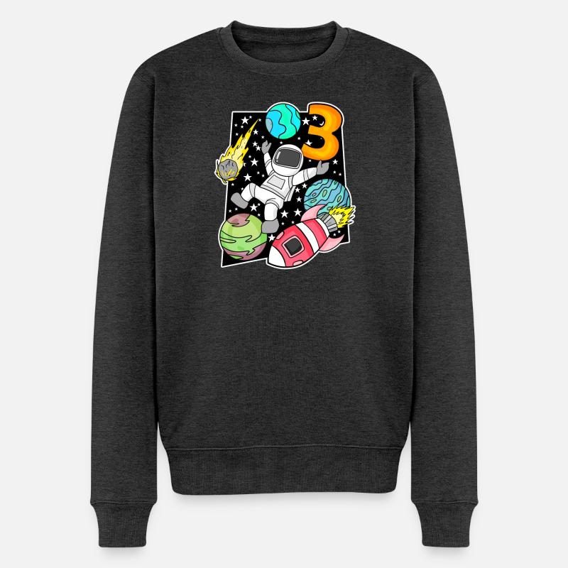 3 Anniversaire Garçon Astronaute - Pull Premium bio Homme - anthracite chiné