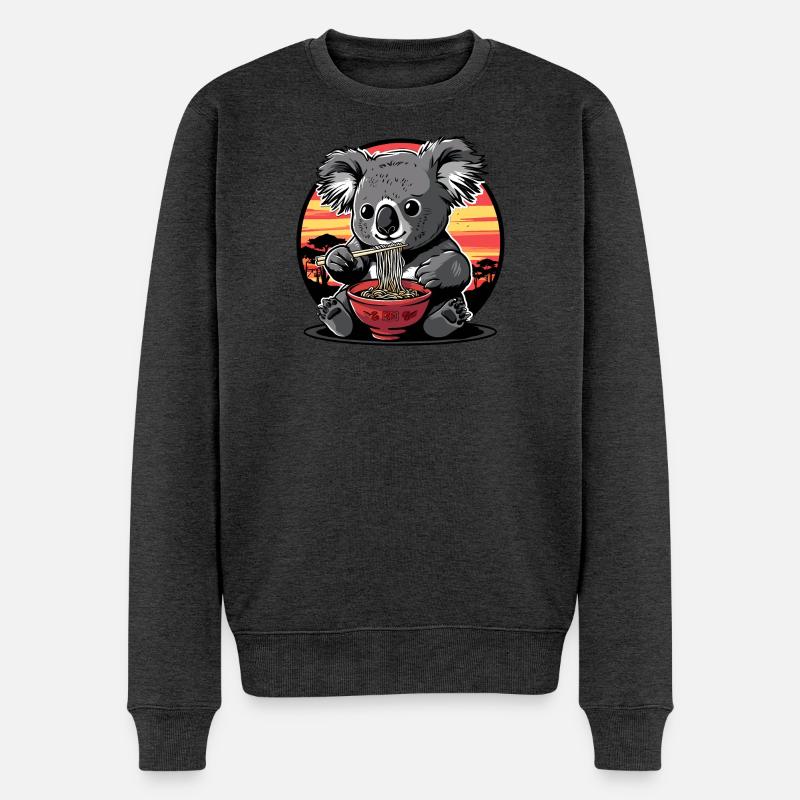 Lustig Koalabär Ramen Nudeln Koalabären Koala - Männer Premium Bio Pullover - Anthrazit meliert