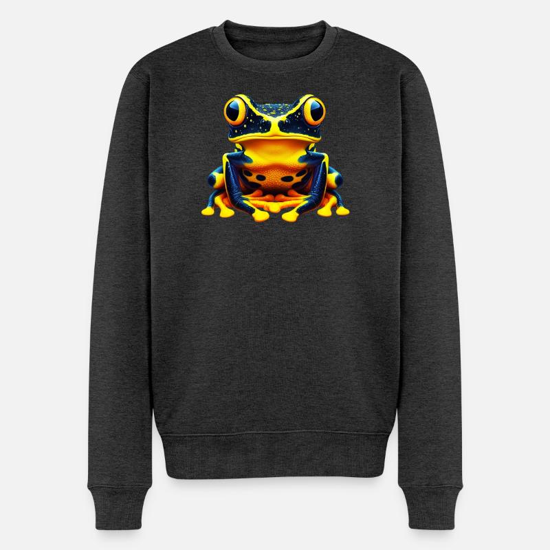 Frosch - Männer Premium Bio Pullover - Anthrazit meliert