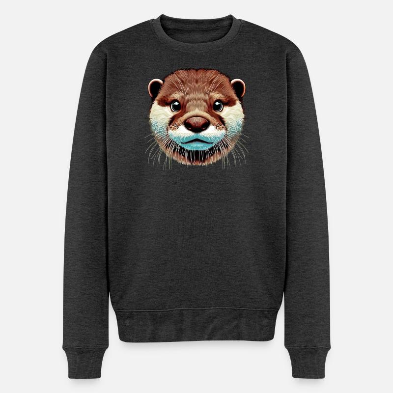 Otter - Männer Premium Bio Pullover - Anthrazit meliert