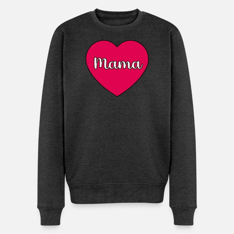 cœur de maman - Pull Premium bio Homme - anthracite chiné