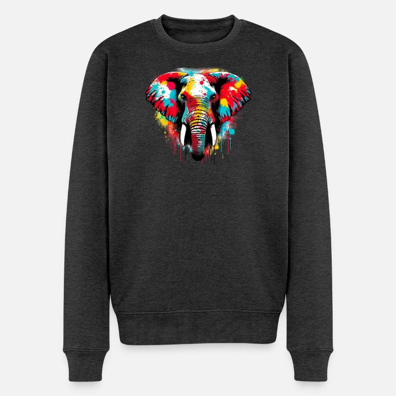 Éléphant - Pull Premium bio Homme - anthracite chiné