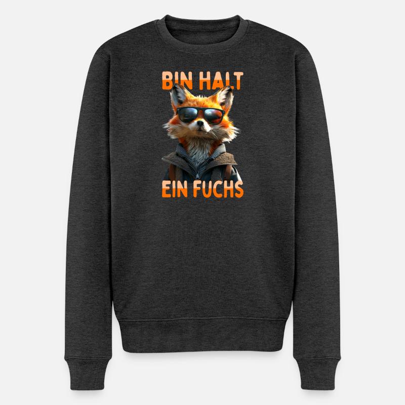 Fuchs Spruch Bin Halt Ein Fuchs Schlaue Füchse - Männer Premium Bio Pullover - Anthrazit meliert