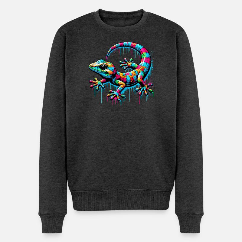 Gecko - Pull Premium bio Homme - anthracite chiné