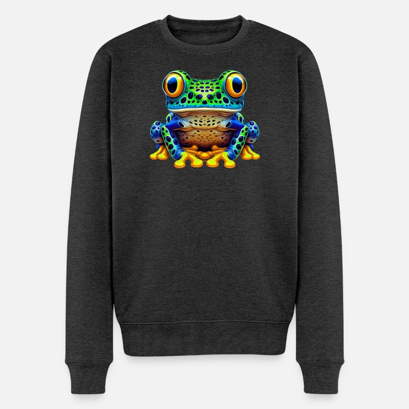 Frosch - Männer Premium Bio Pullover - Anthrazit meliert