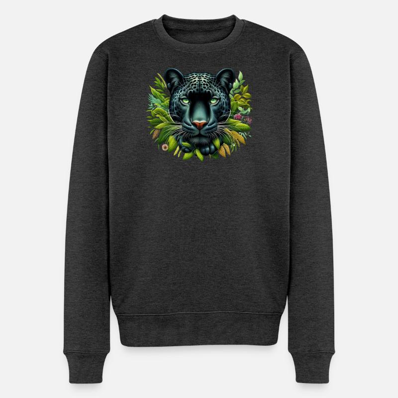 Panther - Männer Premium Bio Pullover - Anthrazit meliert