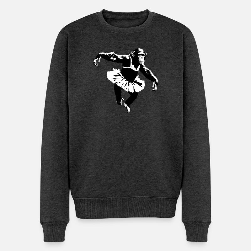 Chimpanzé dansant - Pull Premium bio Homme - anthracite chiné