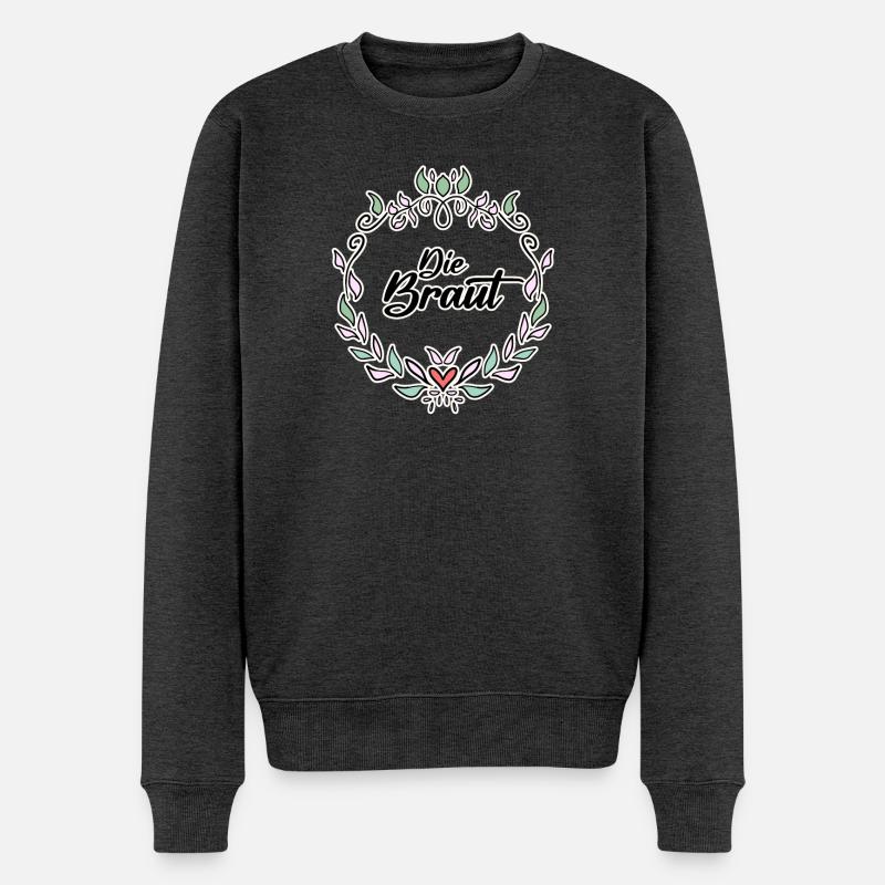 Braut - Männer Premium Bio Pullover - Anthrazit meliert