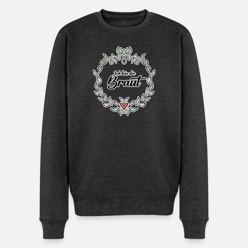 Braut Motiv Form - Männer Premium Bio Pullover - Anthrazit meliert