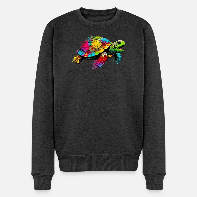 Schildkröte - Männer Premium Bio Pullover - Anthrazit meliert