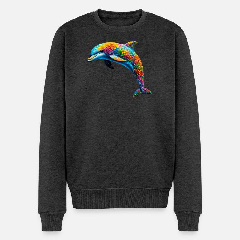 Delfin - Männer Premium Bio Pullover - Anthrazit meliert