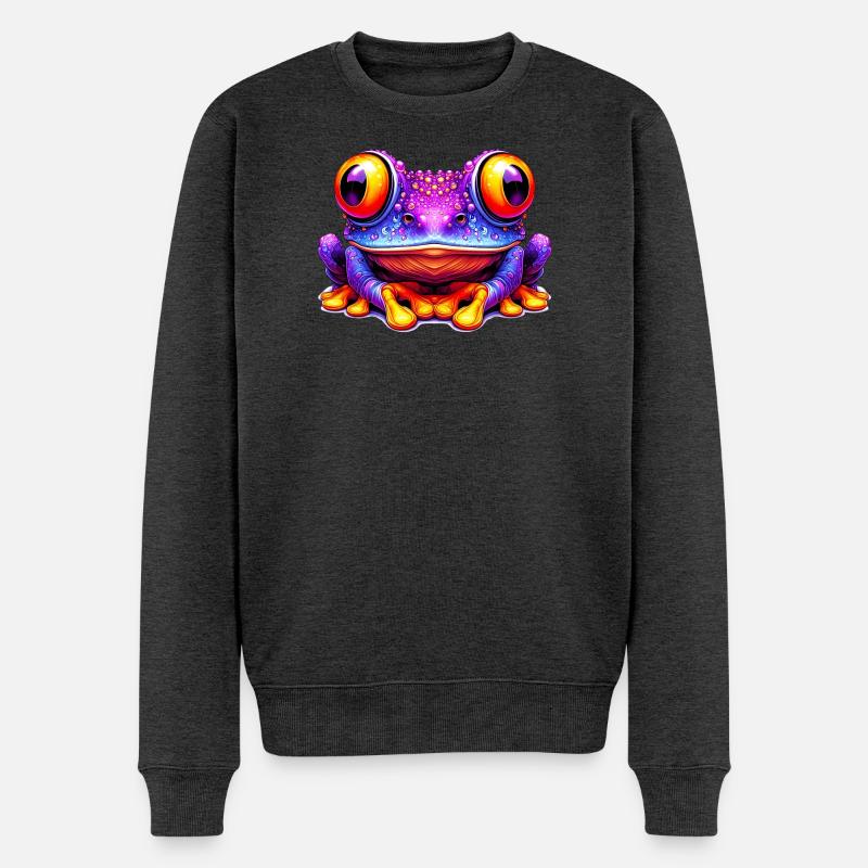 Frosch - Männer Premium Bio Pullover - Anthrazit meliert