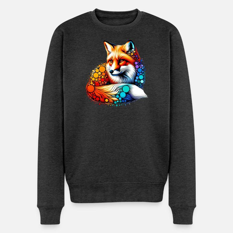 Fuchs - Männer Premium Bio Pullover - Anthrazit meliert