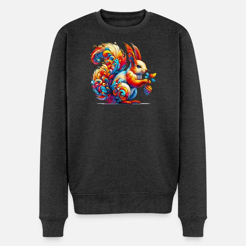 Eichhörnchen - Männer Premium Bio Pullover - Anthrazit meliert