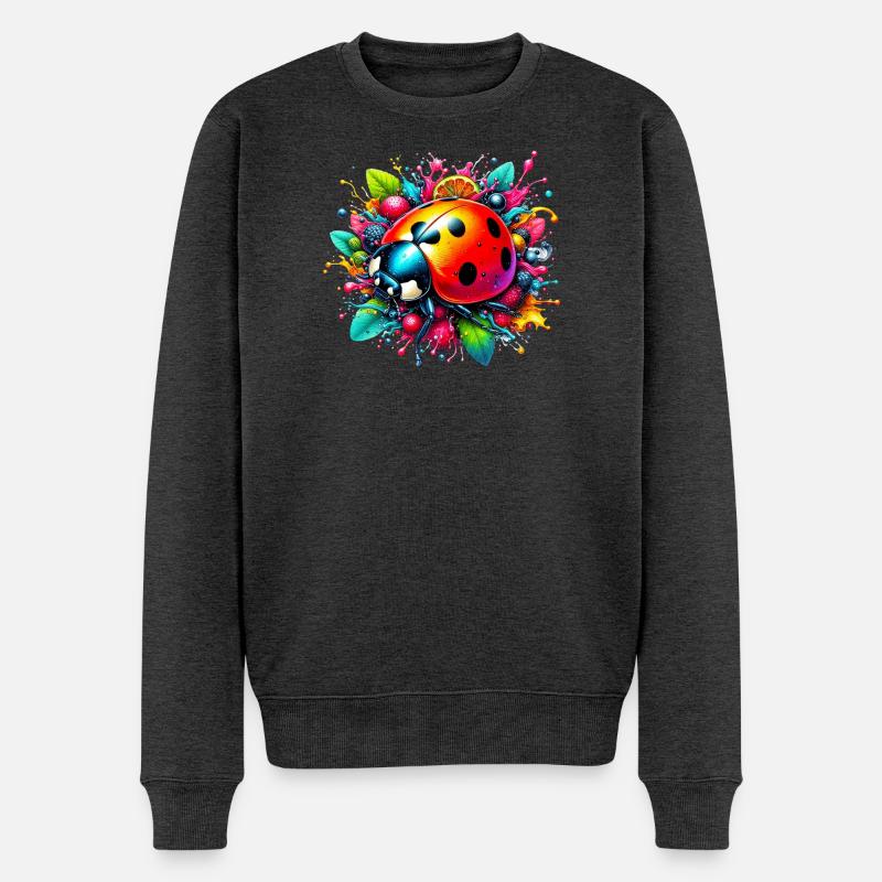 Marienkäfer - Männer Premium Bio Pullover - Anthrazit meliert