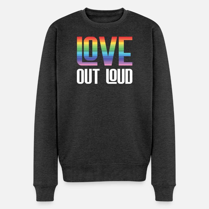 LGBTQ Pride Month - Love Out Loud - Männer Premium Bio Pullover - Anthrazit meliert