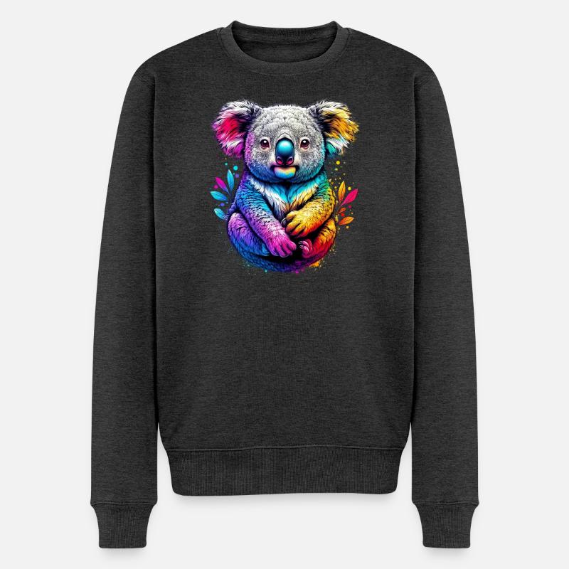 Koala - Männer Premium Bio Pullover - Anthrazit meliert