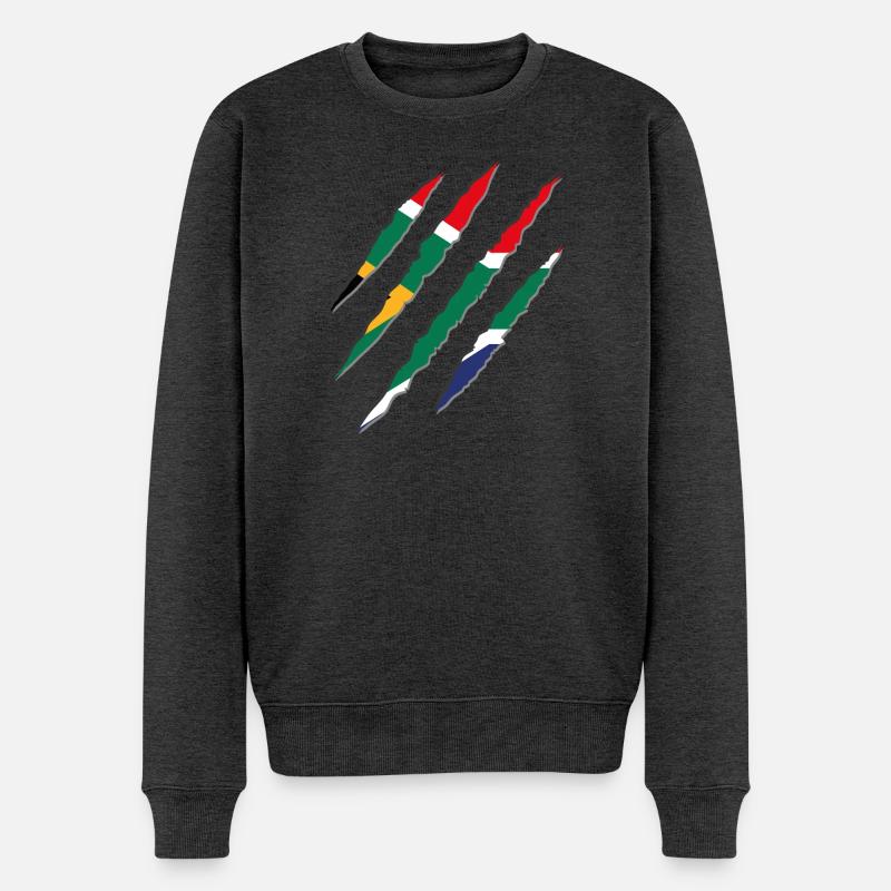 Südafrika Krallen - Männer Premium Bio Pullover - Anthrazit meliert
