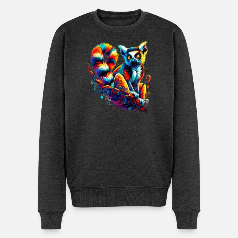Lemur - Männer Premium Bio Pullover - Anthrazit meliert