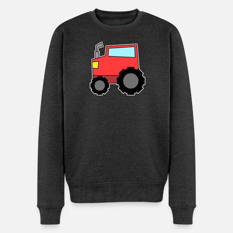 Tracteur rouge - Pull Premium bio Homme - anthracite chiné