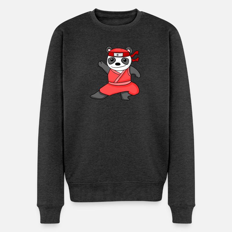 Ninja Panda - Pull Premium bio Homme - anthracite chiné
