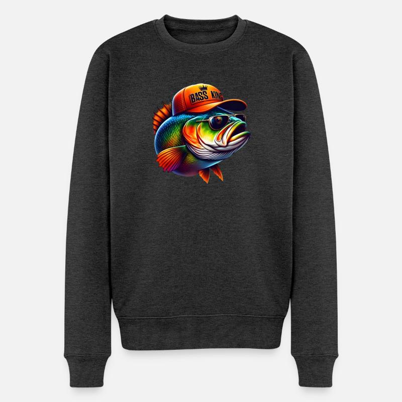 Roi du bar rayé - Pull Premium bio Homme - anthracite chiné