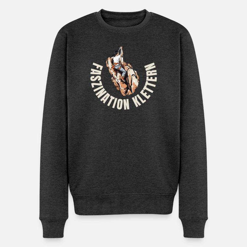 Faszination Klettern - Männer Premium Bio Pullover - Anthrazit meliert