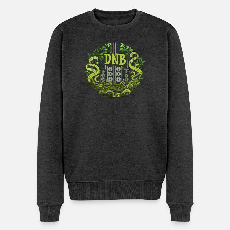 dnb jungle, drum and bass junglist - Pull Premium bio Homme - anthracite chiné