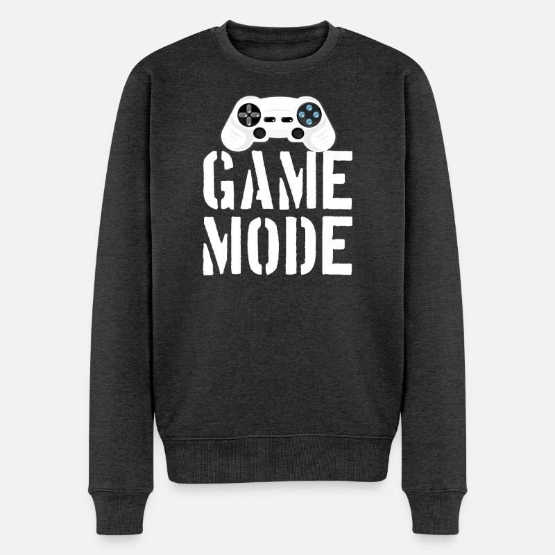 Game Mode - Männer Premium Bio Pullover - Anthrazit meliert