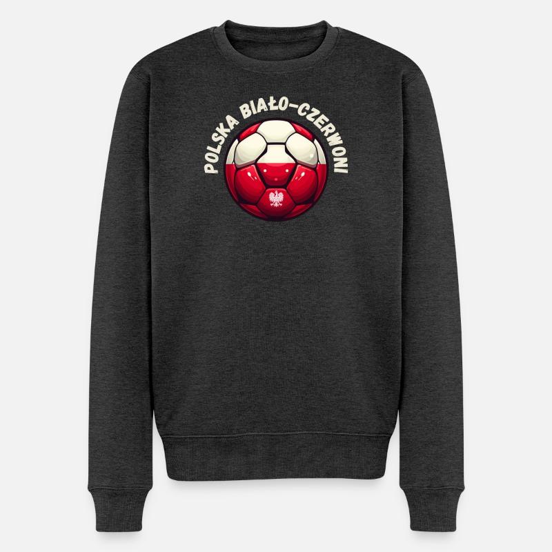 Polnischer Fußball - Männer Premium Bio Pullover - Anthrazit meliert