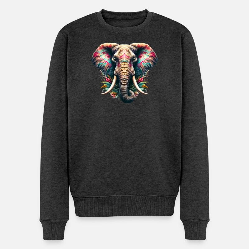 Elefant - Männer Premium Bio Pullover - Anthrazit meliert