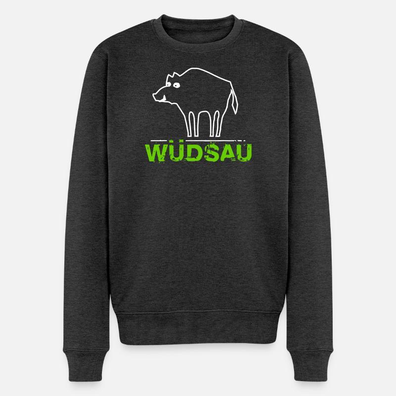 Wüdsau | Dialekt bayrisch österreichisch - Männer Premium Bio Pullover - Anthrazit meliert
