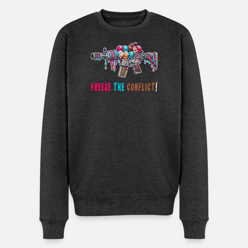 Crème glacée Conflict Freeze - Pull Premium bio Homme - anthracite chiné