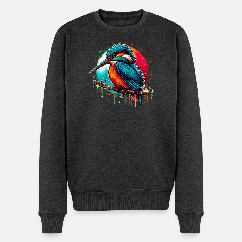 Eisvogel - Männer Premium Bio Pullover - Anthrazit meliert
