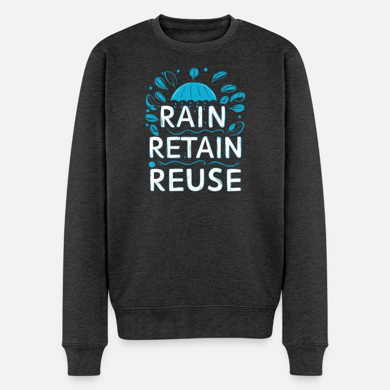 Regen Behalten Wiederverwenden - Männer Premium Bio Pullover - Anthrazit meliert