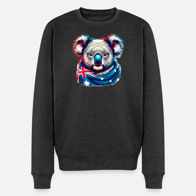 Koala - Männer Premium Bio Pullover - Anthrazit meliert