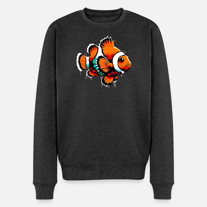 Clownfische - Männer Premium Bio Pullover - Anthrazit meliert