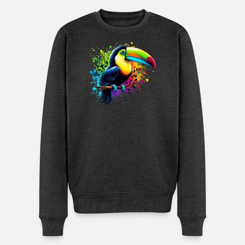 Tukan - Männer Premium Bio Pullover - Anthrazit meliert