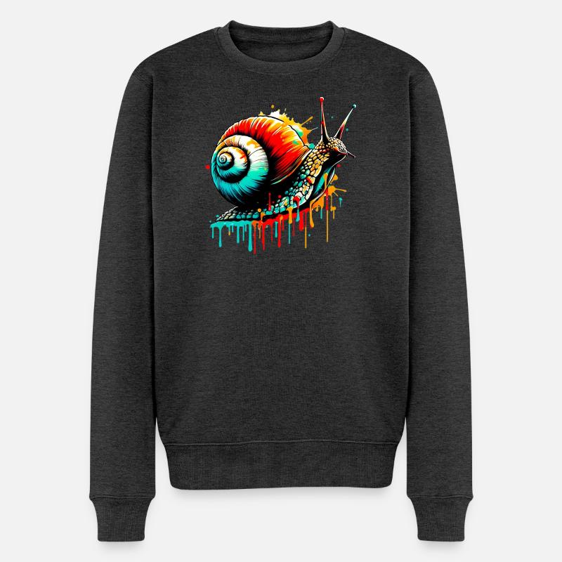 Escargot - Pull Premium bio Homme - anthracite chiné
