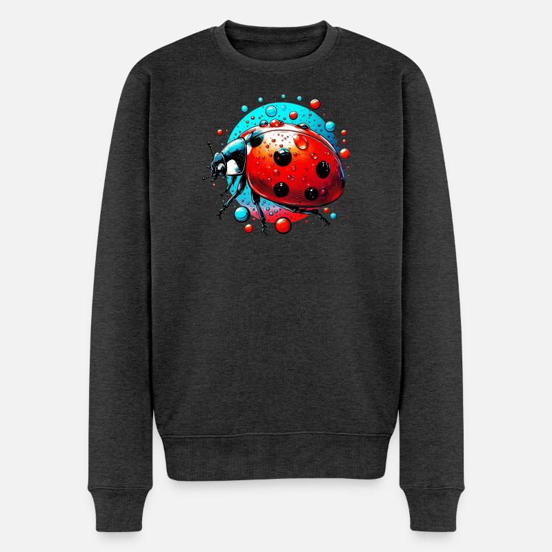 Marienkäfer - Männer Premium Bio Pullover - Anthrazit meliert