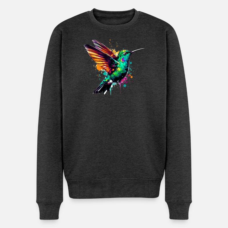 Kolibri - Männer Premium Bio Pullover - Anthrazit meliert