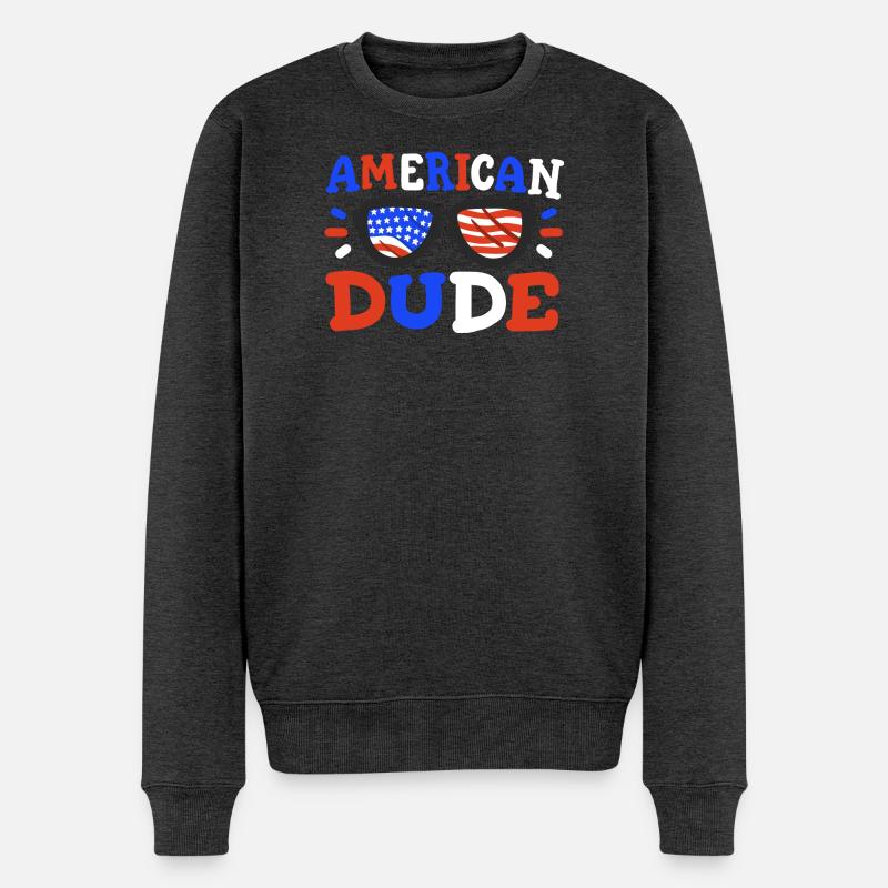4. Juli Patriotisch Amerika - Männer Premium Bio Pullover - Anthrazit meliert