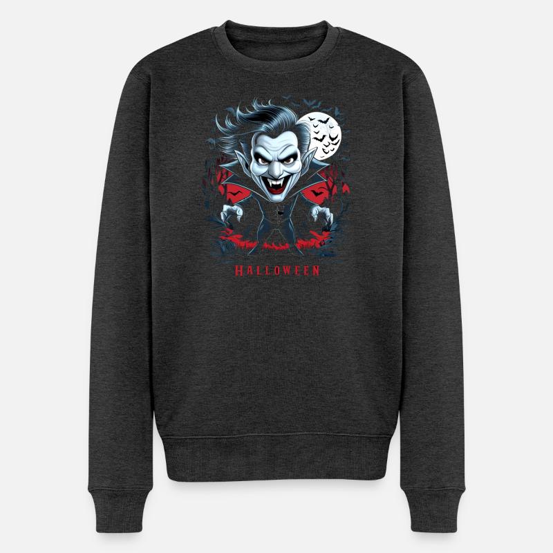 Gothic Halloween Horror - Männer Premium Bio Pullover - Anthrazit meliert