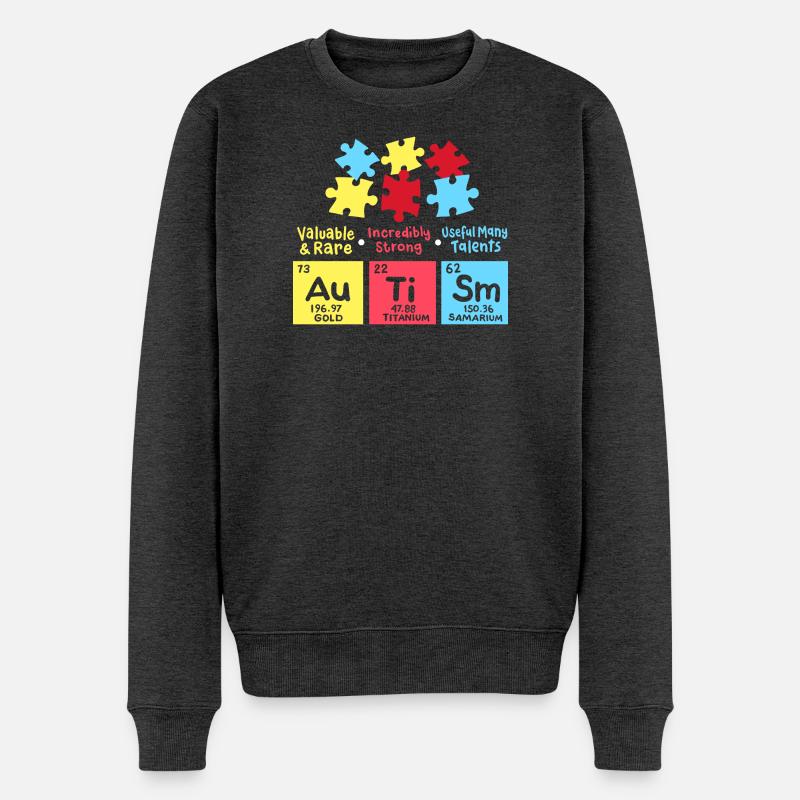 Autismus Bewusstsein - Männer Premium Bio Pullover - Anthrazit meliert